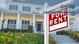  Presentation with real estate development - Beautiful presentation theme featuring listbuilding - right facing for rent real backdrop and a teal colored foreground