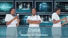  Presentation with collage medical - Presentation theme having listen brain - digital composite of doctor woman background and a  colored foreground