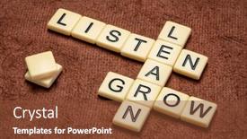  Presentation with inspirational - Colorful slides enhanced with listen-learn-and-grow-inspirational backdrop and a tawny brown colored foreground