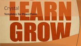  Presentation with inspirational abstract - Presentation design having listen-learn-grow-inspirational-word background and a  colored foreground