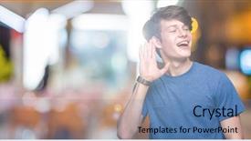  Presentation with hearing - Amazing PPT theme having listening an hearing to rumor backdrop and a teal colored foreground