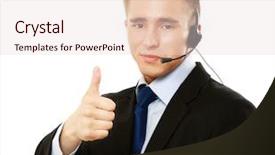  Presentation with customer service - Audience pleasing slides consisting of listening device - customer service agent showing ok backdrop and a lemonade colored foreground