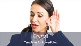  Presentation with beautiful 3d - Beautiful presentation featuring listening ear - portrait of young beautiful businesswoman backdrop and a  colored foreground