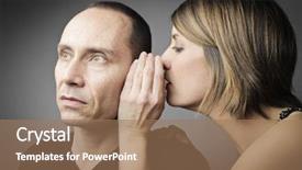  Presentation with reveal secret angels - Presentation consisting of listening ear - young woman telling her husband background and a  colored foreground