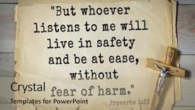  Presentation with top 150 - Slides with listening god - top- 150 bible verses background and a mint green colored foreground