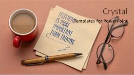  Presentation with important - Slide set having listening-is-more-important background and a  colored foreground