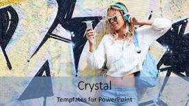  Presentation with graffiti - Audience pleasing slides consisting of listening music against graffiti backdrop and a teal colored foreground