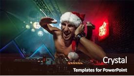  Presentation with mexican food mix colorful - PPT layouts having listening people - dj santa mixing up some background and a tawny brown colored foreground