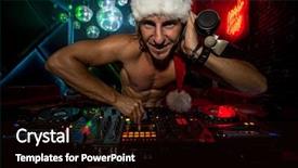  Presentation with mexican food mix colorful - PPT layouts with listening people - dj santa mixing up some background and a wine colored foreground