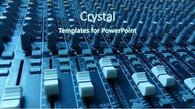  Presentation with audio mixing - Cool new presentation theme with listening slide - mixing console audio mixer faders backdrop and a  colored foreground