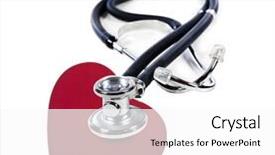  Presentation with stethoscope and red heart health - Cool new presentation theme with stetoscope - doctor's stethoscope listening backdrop and a white colored foreground