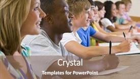  Presentation with african american college students - Amazing theme having listening to a university lecture backdrop and a violet colored foreground