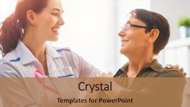  Presentation with breast cancer medical - Colorful slides enhanced with listening to doctor in medical backdrop and a coral colored foreground