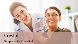  Presentation with breast cancer medical - Theme consisting of listening to doctor in medical background and a coral colored foreground