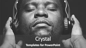  Presentation with american music - Theme having listening to his favourite music background and a dark gray colored foreground