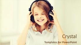  Presentation with music singing - Presentation design having listening to music and sing background and a  colored foreground