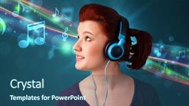  Presentation with music notes - Theme having listening to music glowing note background and a  colored foreground