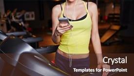  Presentation with music and sports - Presentation theme consisting of listening to music in sports background and a  colored foreground