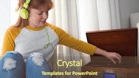  Presentation with gramophone - Colorful PPT layouts enhanced with listening to music on gramophone backdrop and a tawny brown colored foreground