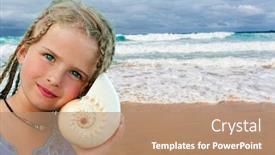  Presentation with sea shell - Cool new theme with listening-to-the-sea-beautiful backdrop and a coral colored foreground