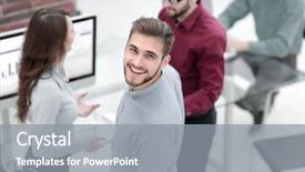  Presentation with young people diversity - Cool new PPT layouts with listening to young man explanation backdrop and a  colored foreground