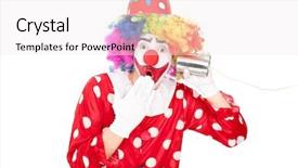  Presentation with clown - Slides featuring listens acts - surprised clown listening background and a  colored foreground