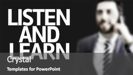  Presentation with learn - Theme with listning skill - business man with the text background and a dark gray colored foreground