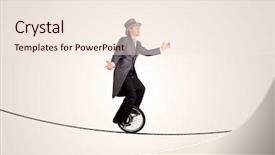  Presentation with extreme - PPT layouts with listning skill - extreme business man riding unicycle background and a sky blue colored foreground