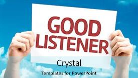  Presentation with good - Slides having listning skill - good listener card with sky background and a arctic colored foreground