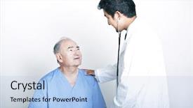  Presentation with senior asian - Theme enhanced with listning skill - young asian doctor comforting background and a light blue colored foreground