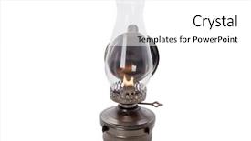  Presentation with oil lamp - Presentation enhanced with lit antique oil lamp isolated background and a white colored foreground