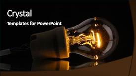  Presentation with black light - Slide deck with lit light bulb on black background and a black colored foreground