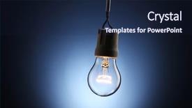  Presentation with light blue - PPT theme consisting of lit light bulb on blue background and a navy blue colored foreground