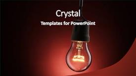  Presentation with light bulb - Beautiful PPT theme featuring energy electric - lit light bulb on red backdrop and a black colored foreground