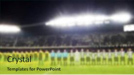  Presentation with teams - Beautiful presentation featuring lit matches - blurred background of stadium backdrop and a yellow colored foreground
