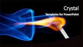  Presentation with flame - PPT layouts consisting of lit matches - match flame and smoke background and a  colored foreground