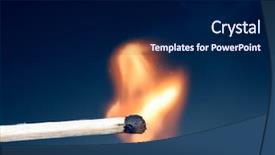  Presentation with blue - Theme consisting of lit matches - match just ignited in front background and a navy blue colored foreground