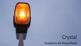  Presentation with night sky - Cool new presentation theme with lit modern streetlamp at evening backdrop and a light blue colored foreground