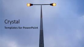  Presentation with night sky - Theme with lit modern streetlamp at evening background and a light blue colored foreground