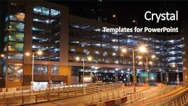  Presentation with parking lot - Cool new PPT theme with lit parking garage backdrop and a black colored foreground