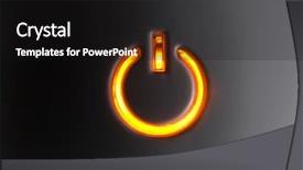  Presentation with color orange - Amazing slides having lit power button in orange backdrop and a black colored foreground