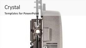  Presentation with vintage movie - Amazing PPT theme having lit vintage movie film projector backdrop and a white colored foreground