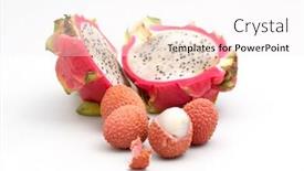  Presentation with dragon fruit - Presentation theme having abstract image gush of cold watert with lots of drops background and a light blue colored foreground