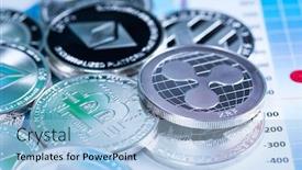  Presentation with litecoin - PPT theme enhanced with litecoin-etherium-bitcoin-virtual-currency background and a light blue colored foreground