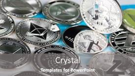  Presentation with litecoin - Presentation design having litecoin-etherium-bitcoin-virtual-currency background and a gray colored foreground