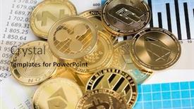  Presentation with litecoin - Slide set with litecoin-etherium-bitcoin-virtual-currency background and a yellow colored foreground