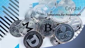  Presentation with litecoin - Beautiful slide deck featuring litecoin-etherium-bitcoin-virtual-currency backdrop and a light blue colored foreground