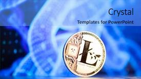  Presentation with litecoin - Slide deck enhanced with litecoin on blue chart background background and a light blue colored foreground