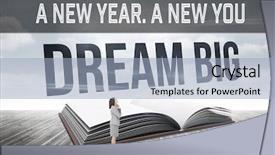  Presentation with new years - Theme with literacy text messaging - motivational new years message background and a light blue colored foreground