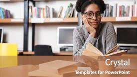  Presentation with african american girl power business - Colorful slide set enhanced with literary - happy young african student girl backdrop and a coral colored foreground